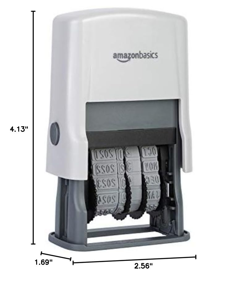 Amazon Basics Self-Inking Date Stamp, Rectangular