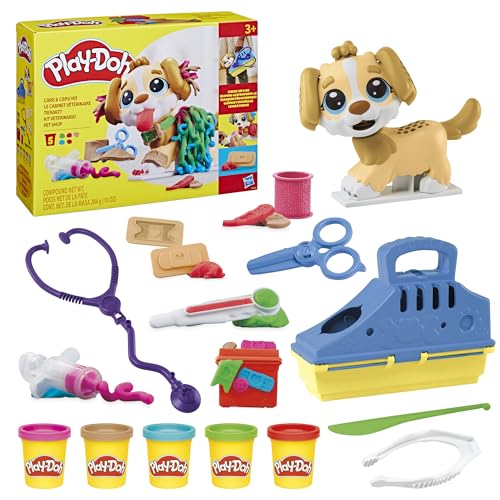 Play-Doh Vet Playset with Dog, Tools, 5 Colors