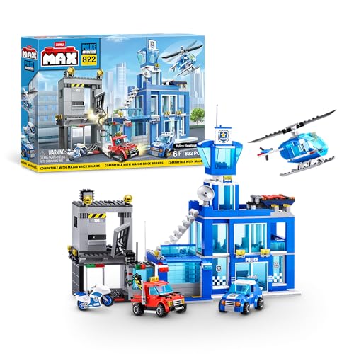 822 Piece Police Headquarters Building Bricks Playset Kids