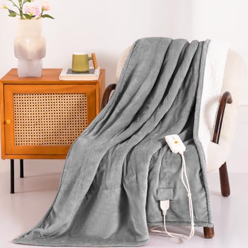 Heated Electric Throw Blanket 50" x 60", 4 Heat Levels