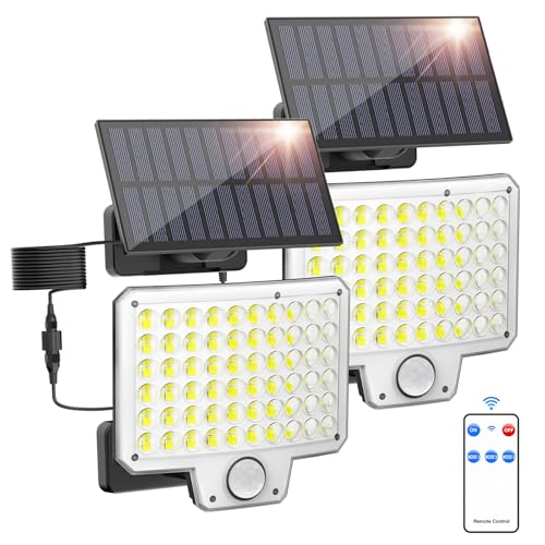 2 Pack Solar Motion Sensor Outdoor Flood Lights
