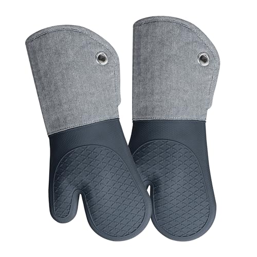 Pair Heat Resistant Silicone Oven Mitts 500°F