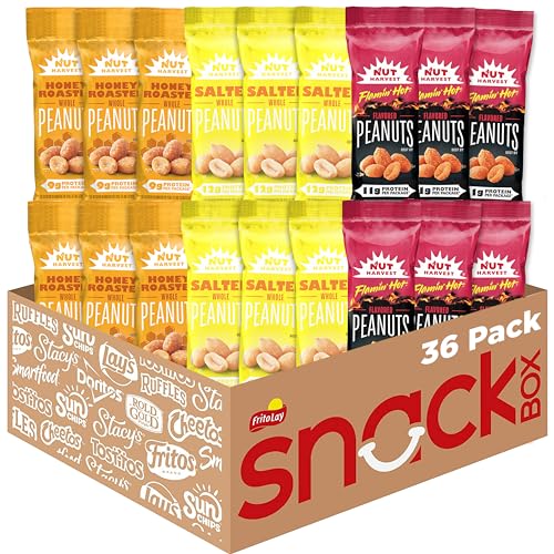 36 Pack Peanuts Variety, 3 Flavors, Individual Bags
