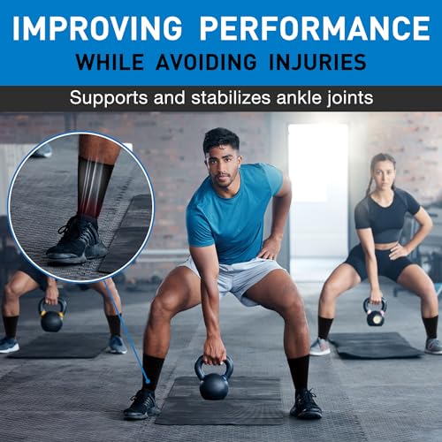 WeciBor Men's Ankle Protection Combed Cotton Cushioned Performance Athletic Crew Socks - 12 Pack - Size 10-13 - Black Athletic Series
