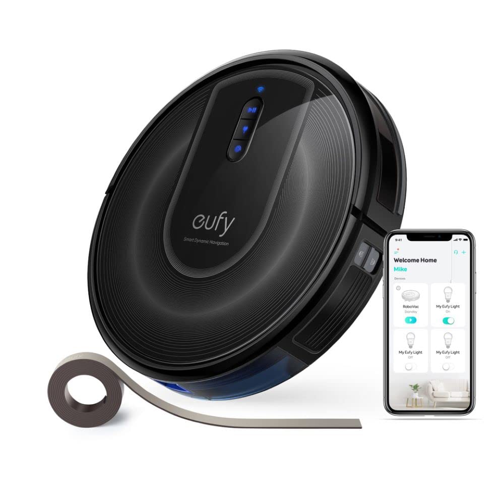 eufy RoboVac G30 Verge, Robot Vacuum with Home Mapping, 2000Pa Suction, Wi-Fi, Boundary Strips, for Carpets and Hard Floors