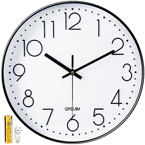 12 Inch Silent Wall Clock Non-Ticking Quartz Battery