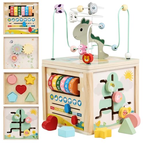 Montessori Wooden 7-in-1 Activity Cube Toy