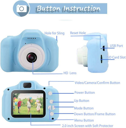 hyleton Kids Camera Toys for 3-8 Year Old Boys Girls,Children Video Toddler Camera with 32G SD Card,Christmas Birthday Festival Gift for Kids(Light Blue)