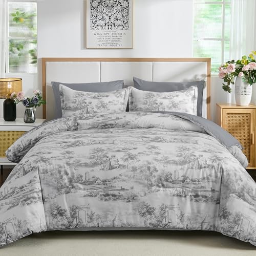 King 7 Piece Botanical Microfiber Comforter Bed Set