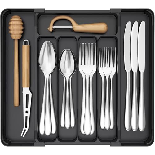 Lifewit Expandable Silverware Drawer Organizer Tray