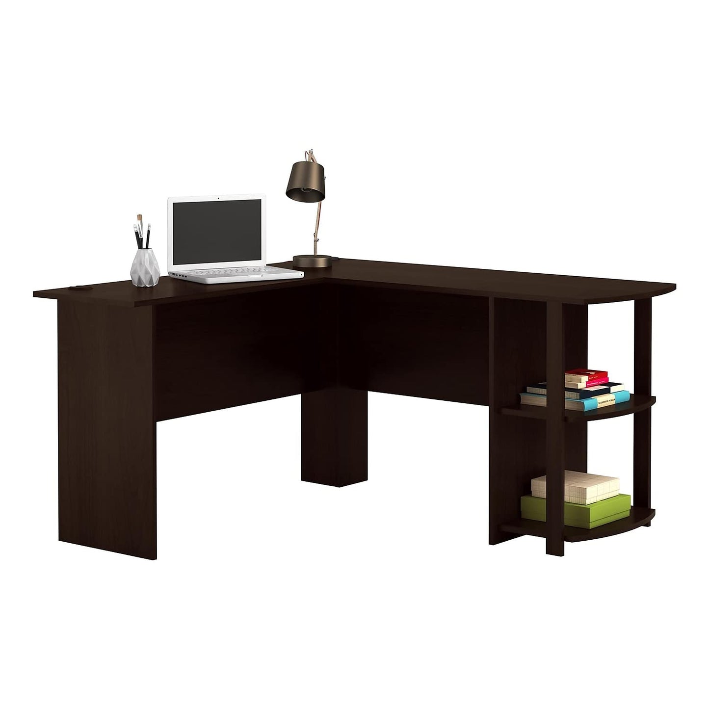 Ameriwood Home Dakota L-Desk with Bookshelves, Espresso