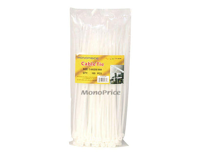 Monoprice 8-Inch Cable Ties, 100pcs Pack - White