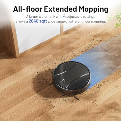 Tipdiy Robot Vacuum and Mop Combo, 4200Pa Powerful Robotic Vacuum Cleaner with Self-Charging, Home Automatic Robot Aspiradora for Hardwood Floor, Low Carpet, Pet Hair, App&Voice&Remote Control