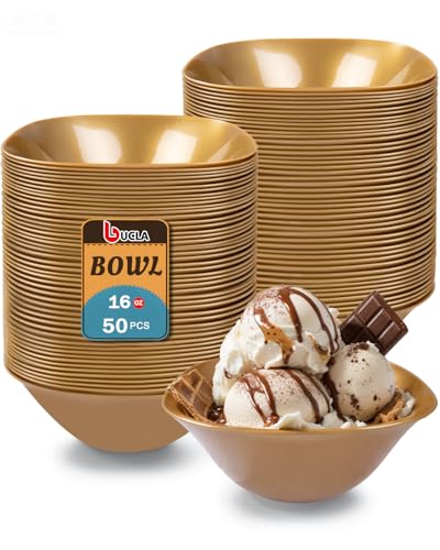 50 Pack Disposable 16oz Plastic Serving Bowls