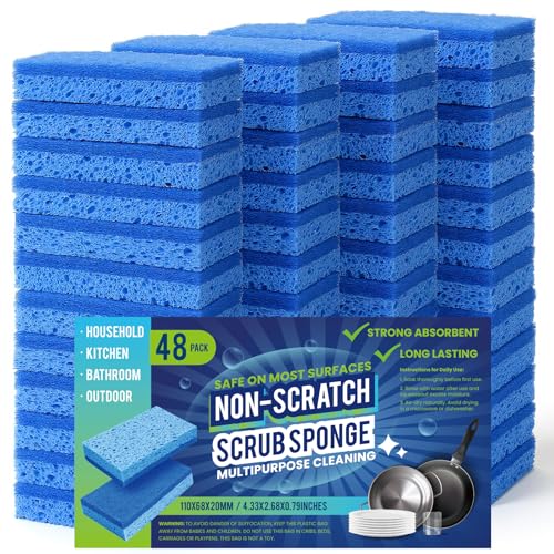 48 Count Non-Scratch Dual-Sided Kitchen Sponges