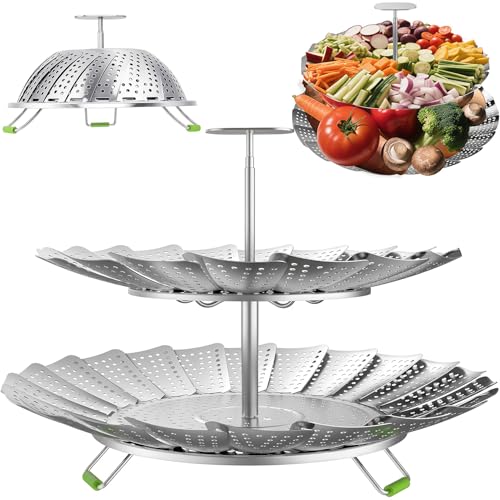 Vegetable Steamer Basket Stainless Steel Folding for Cooking