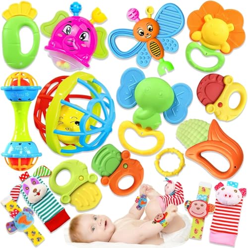 Baby Rattle Teething Wrist Socks for Newborns