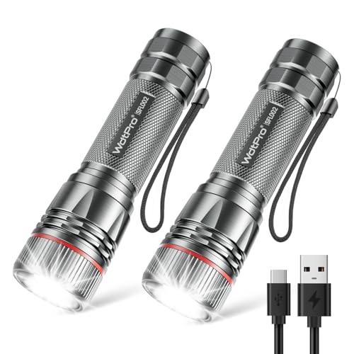 2 Pack Rechargeable High Lumens LED Tactical Flashlights
