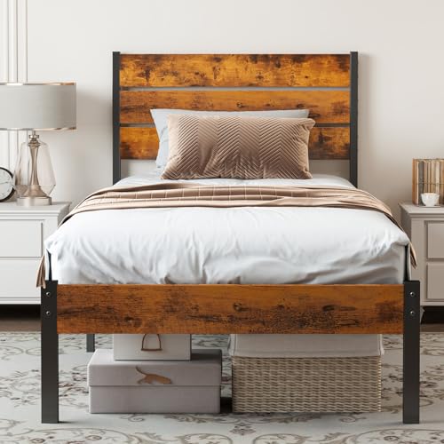 Twin Metal Platform Bed Frame with Headboard