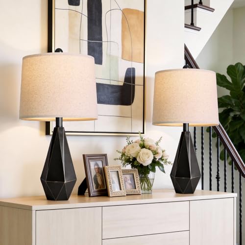 2 Pack Farmhouse Bedside Table Lamps