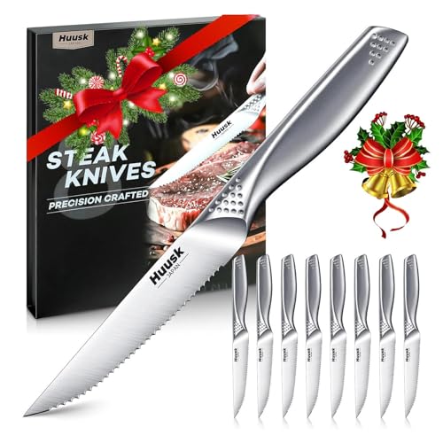 8 Piece Serrated Stainless Steel Steak Knife Set