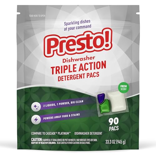 90 Count Presto! Triple Action Dishwasher Pacs