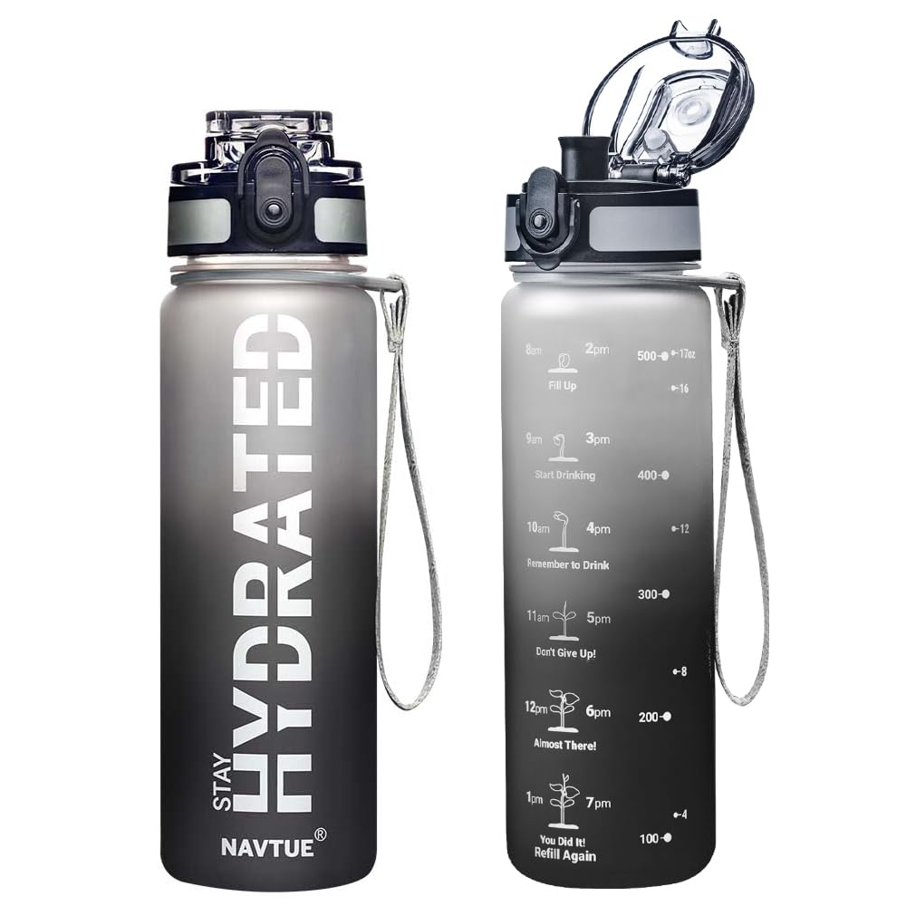 16oz Motivational Water Bottle with Time Marker