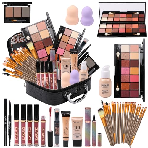 Makeup Kit with Eyeshadow Palette, Brushes and Bag