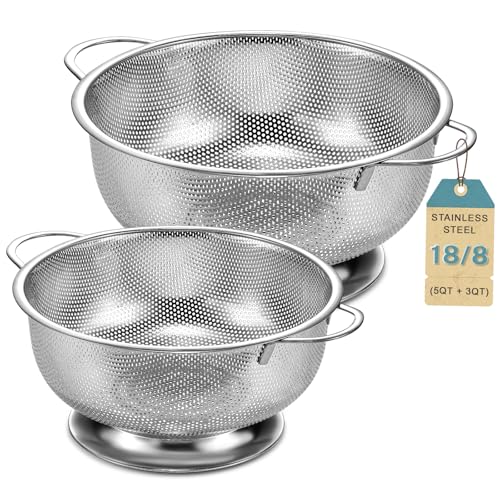 5 & 3 Quart Stainless Steel Colander Set