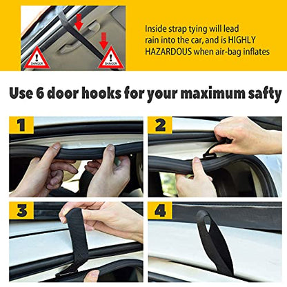 SHIELD JACKET Car Rooftop Cargo Carrier (15 Cubic Feet) - Waterproof Rooftop Bag for Cars, Vans and SUVs - Great for Travel or Off-Roading - Double Vinyl Construction, Easy to Use (Yellow)