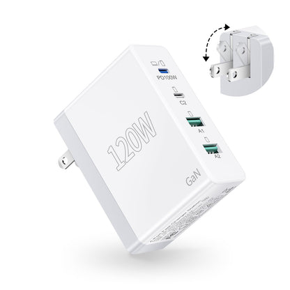 120W 4-Port USB C Fast Charger Block