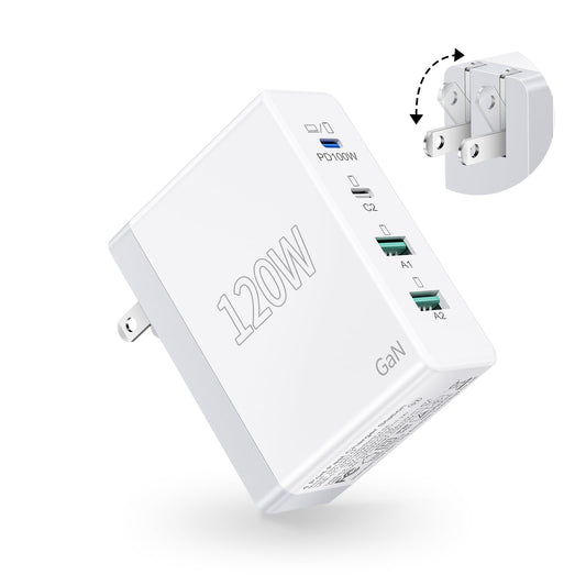 120W 4-Port USB C Fast Charger Block