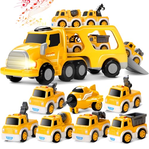 Pull Back Fire Truck Carrier Toy Set