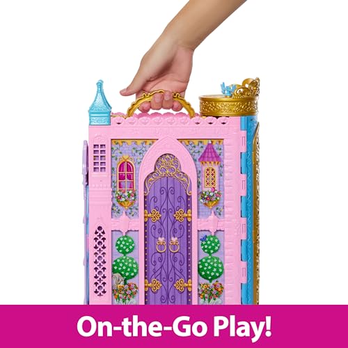 Mattel Disney Princess Toys, Doll Closet Playset with 2 Fashions, 25 Accessories, Vanity, Dressing Room, Runway & Storage, Opens to 2 Feet, Movie-Inspired