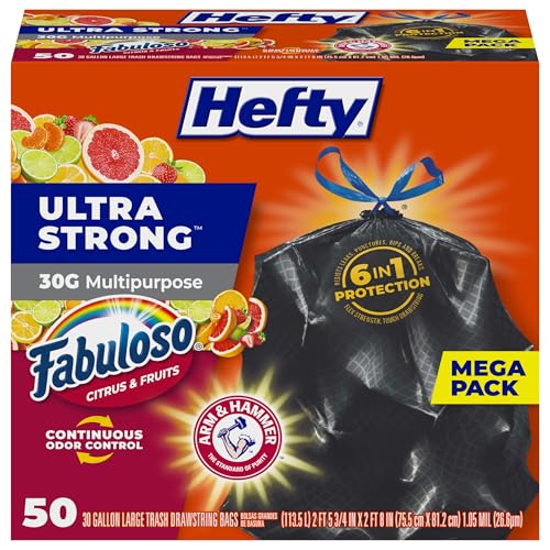 50 Count Hefty Ultra Strong 30 Gallon Trash Bags