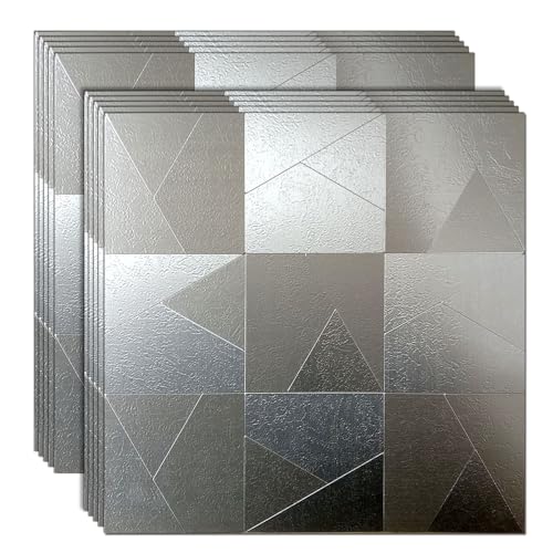 10 Pack Peel and Stick Metal Backsplash Tiles