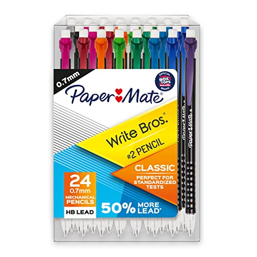 24 Pack Paper Mate Mechanical Pencils 0.7mm Number 2