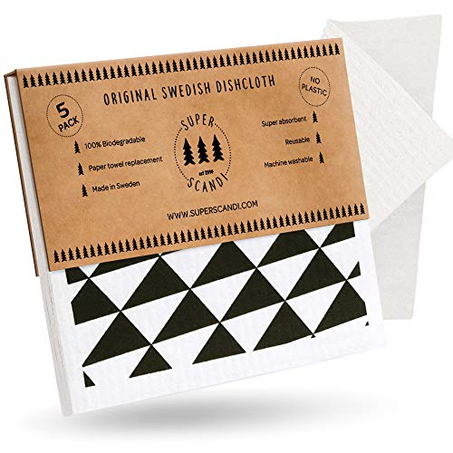 SUPERSCANDI Patterned Swedish Dishcloths 5 Pack Sergels Torg Prints…