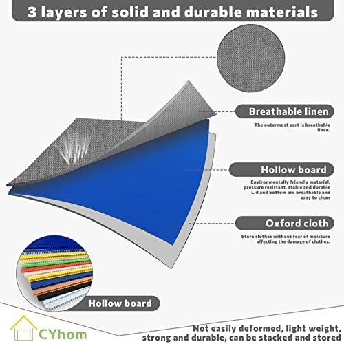 2Pack Under Bed Storage Bins With Lids Carry Handles Linen Fabric Foldable Stackable Sturdy Large Capacity Clothes Organizer for Clothing, Shoes, Blankets, Sweaters (Grey, 31.9‘*17’*6‘)