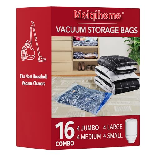 16 Pack Vacuum Storage Bags with Electric Pump