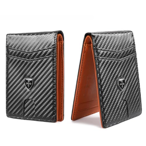 Slim RFID Blocking Leather Bifold Wallet with ID Window