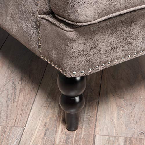 Tufted Club Chair with Nailhead Accents