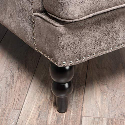 Tufted Club Chair with Nailhead Accents