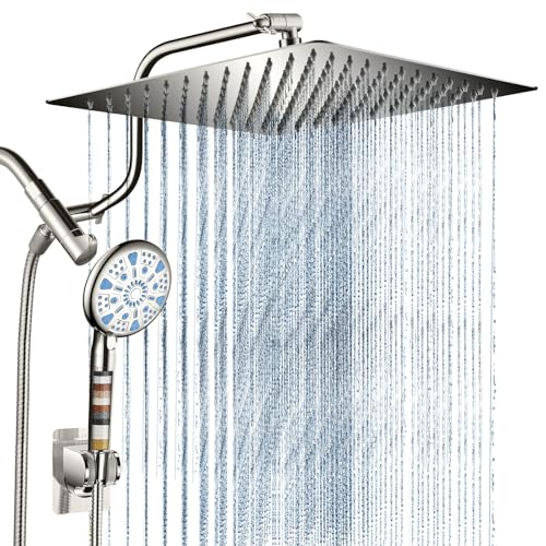 12 Inch High Pressure Dual Rain Shower Head Combo
