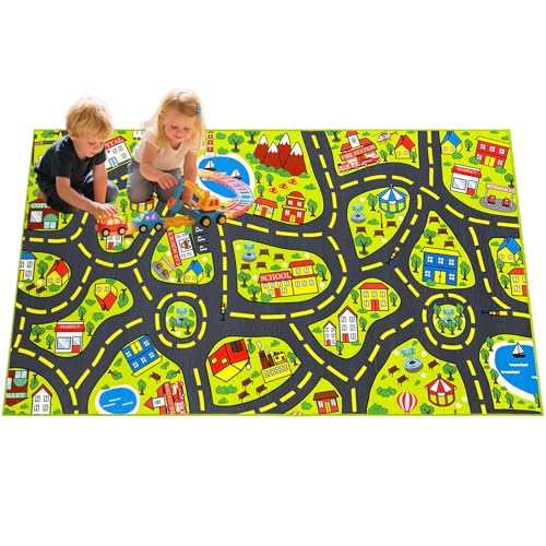 2.6x5 Ft Kids Car Road Play Rug Mat