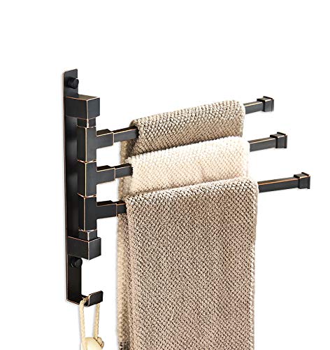 3-Arm Swing Out Wall Mounted Towel Rack Holder