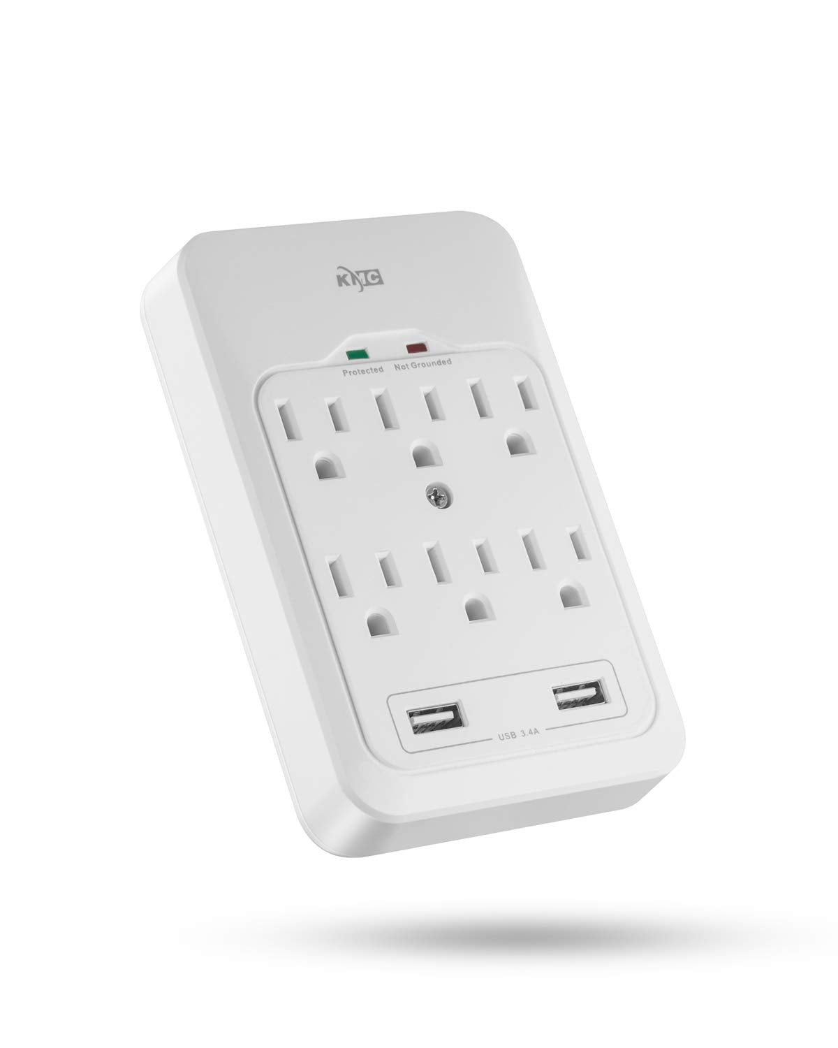 KMC 6-Outlet Surge Protector with 2 USB Ports