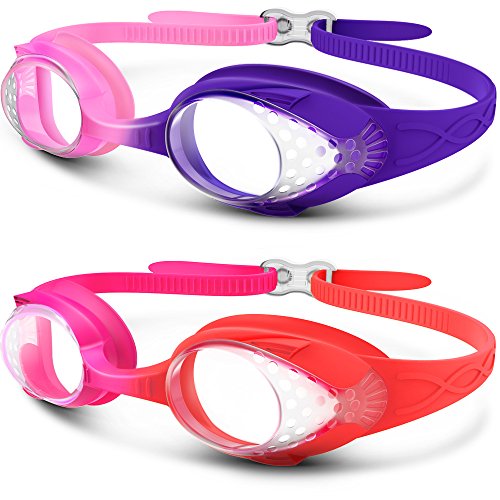 2 Pack Kids Adjustable Swim Goggles