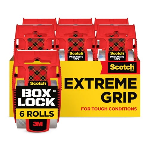 6 Pack Scotch Box Lock Packing Tape Rolls
