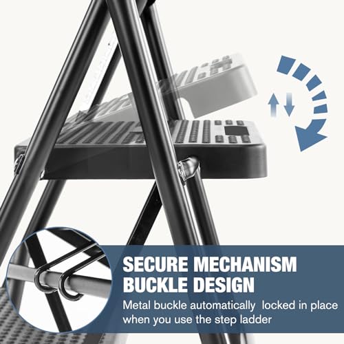 OLIXIS Heavy Duty 3 Step Folding Ladder